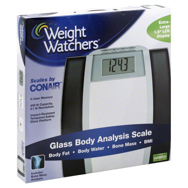 Conair Weight Watchers Scale, Glass, Body Analysis, 1 scale