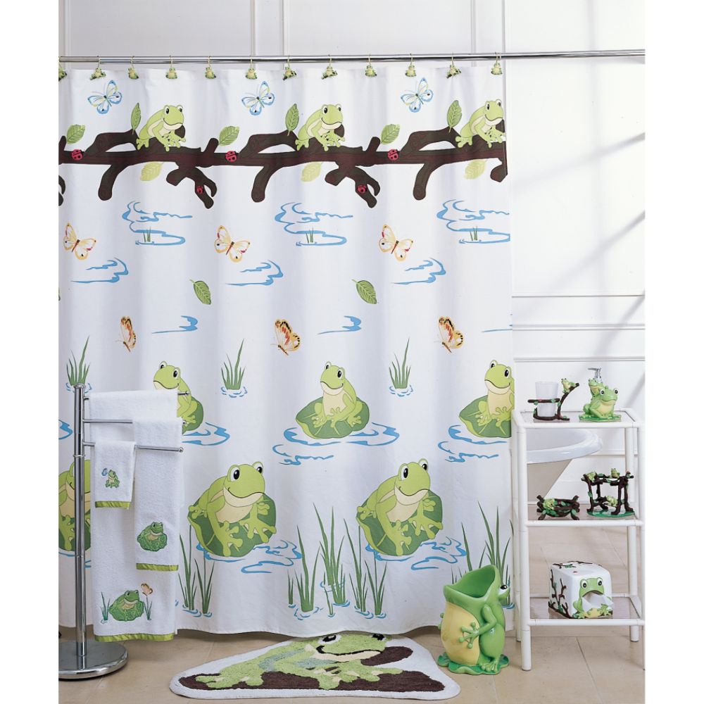 JUMPING BEANS FROG AND MONKEY SHOWER CURTAIN