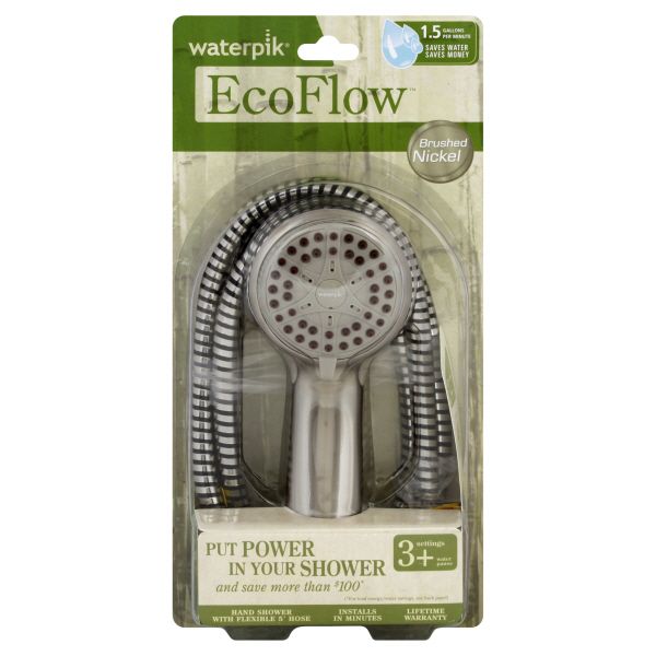 Waterpik EcoFlow Showerhead, Brushed Nickel, 1 showerhead at Sears.com