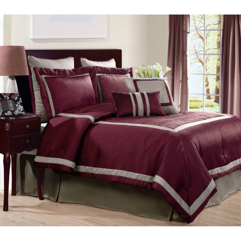 Rhode+Island+Burgundy+8pc+Comforter+Sets