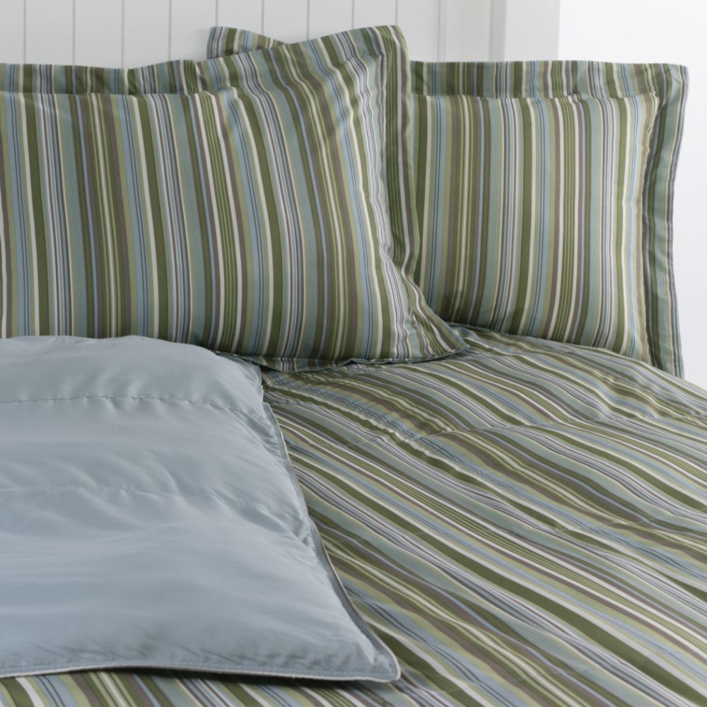 Colormate Casual Green Stripe Microfiber Down Comforter