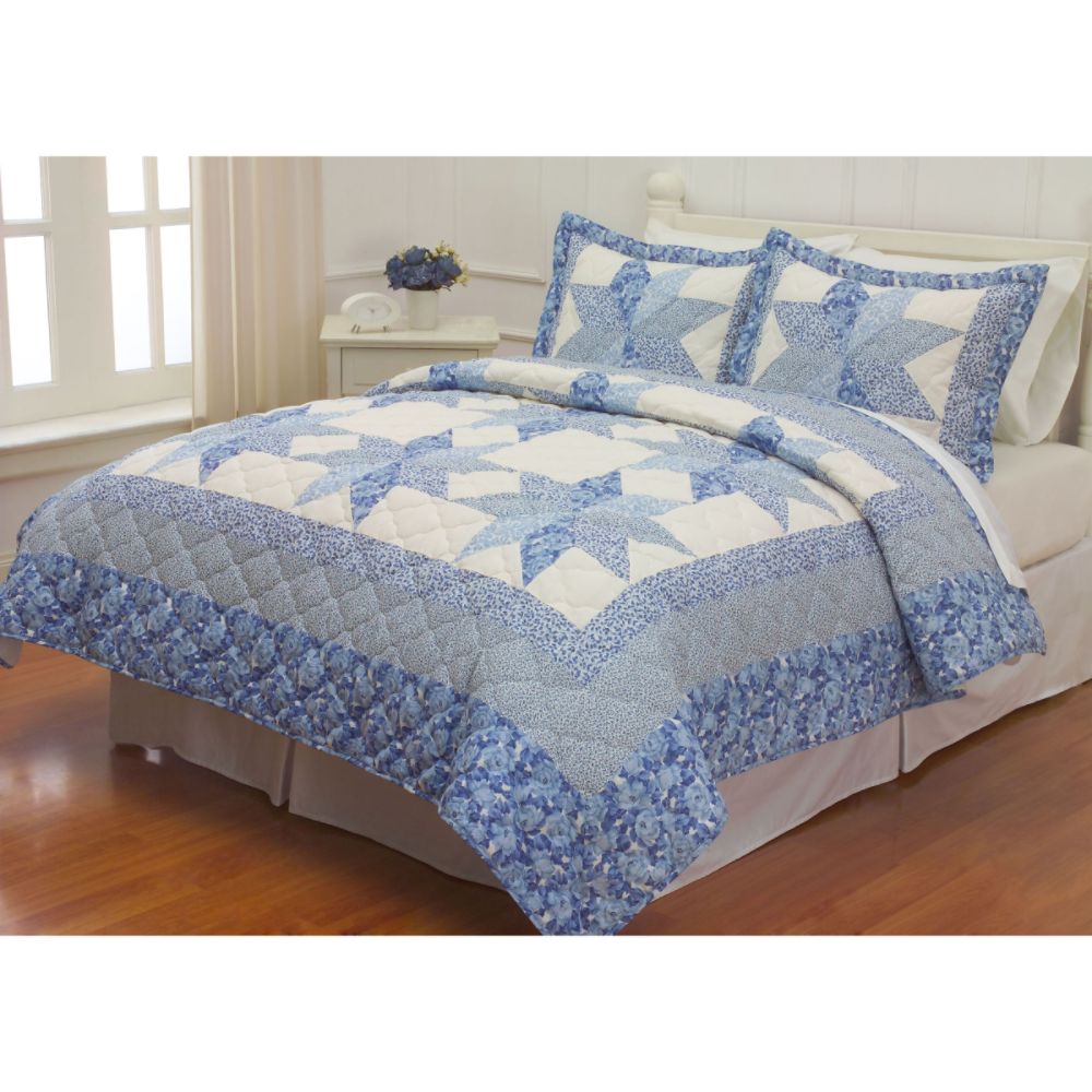 Colormate Blue Magnolia Star Quilt Mini Set