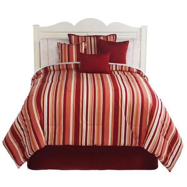 Colormate Tangerine Stripe Reversible Comforter 
