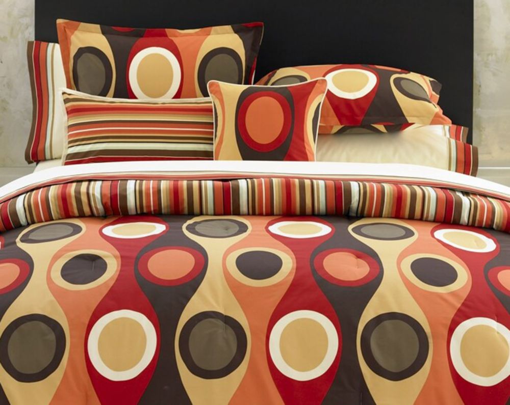Manor Hill Retro Radar Camel Red Duvet Collection at Kmart.com