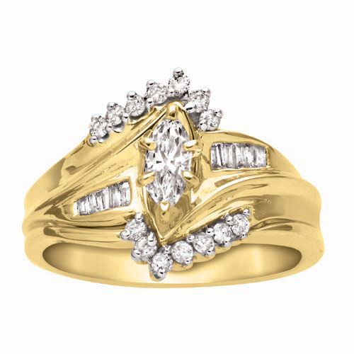 1/2 cttw Diamond Marquise Bridal Set