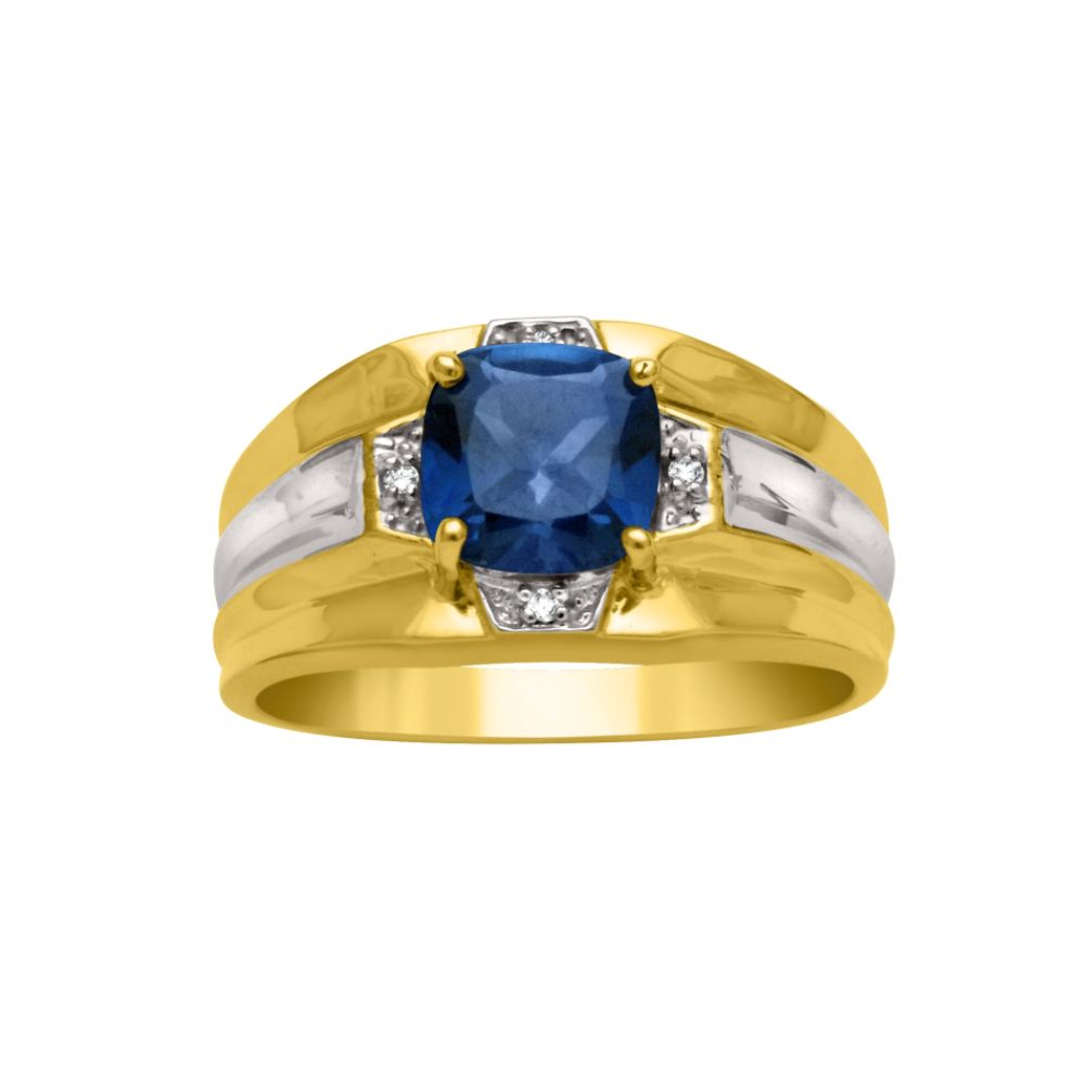18K Gold Over Sterling Silver Diamond Accent and Lab Created Sapphire Ring at Kmart.com