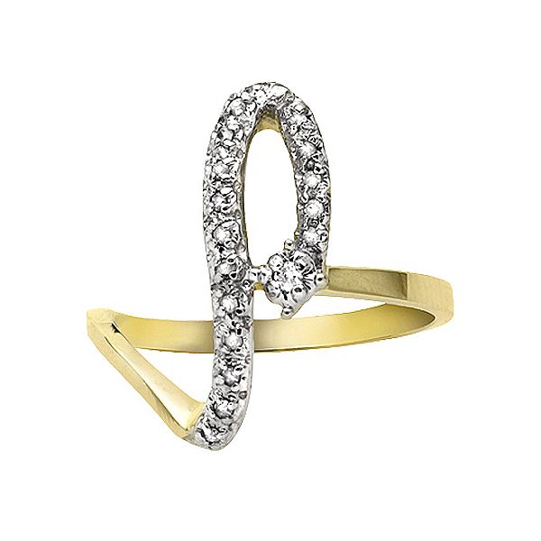 1/10ct tw Swirl Diamond Ring, 10K