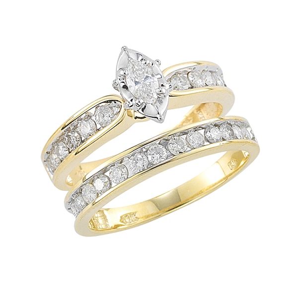 10kt Yellow Gold 1.00cttw Diamond Bridal Set 2341673