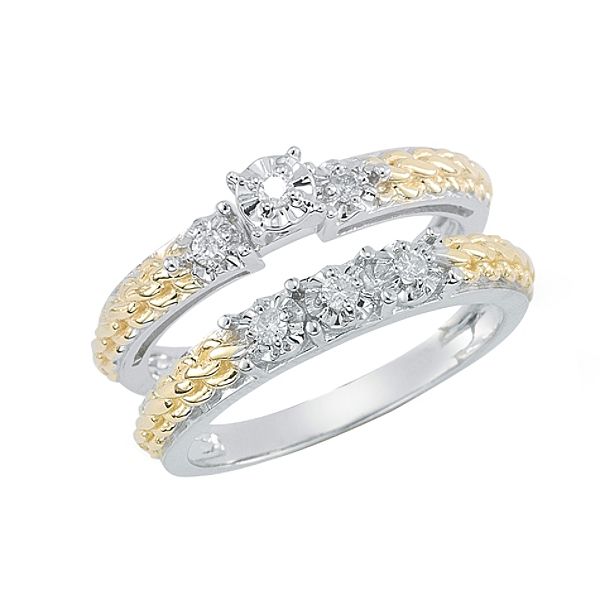 10kt Two Tone 1/6cttw Diamond Bridal Set 2341690
