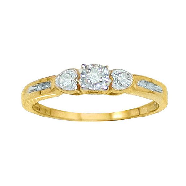 1/14ct. Tw. Diamond Three-stone Plus Channel-set Sides Promise Ring