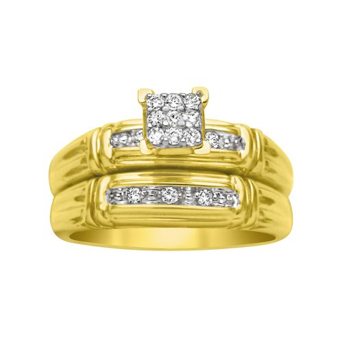 1/5ct tw 9-Stone Square Shaped Center with Round Diamond Accents Bridal at Kmart.com