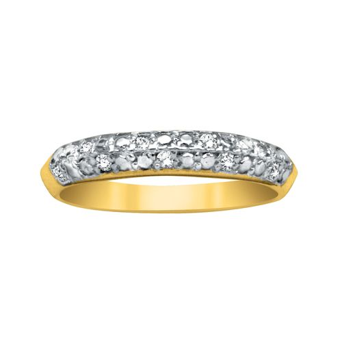 1/10 cttw Double Row Diamond Anniversary Band in 10K Yellow Gold