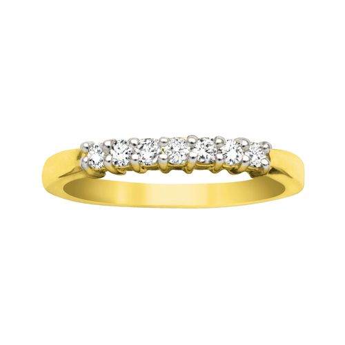 1/4ct tw 7-Stone Diamond Anniversary Band in 10K Yellow Gold