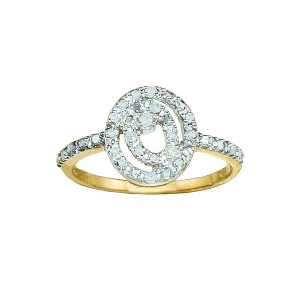 1/10 Cttw Diamond Circles Fashion Ring In 10k Yellow Gold
