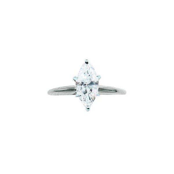 10x5mm Marquise Cubic Zirconia Solitaire Ring In 10k White Gold 17070700