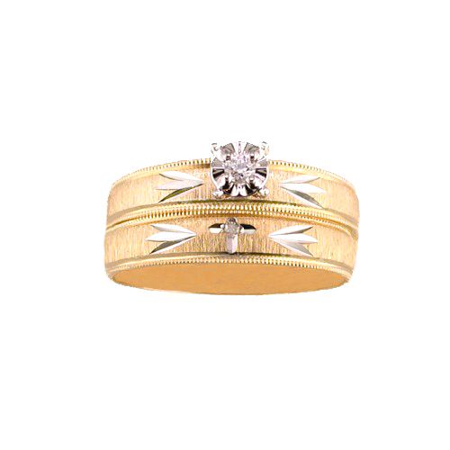 1/20ct tw Diamond Accent Bridal Set 10K Yellow Gold
