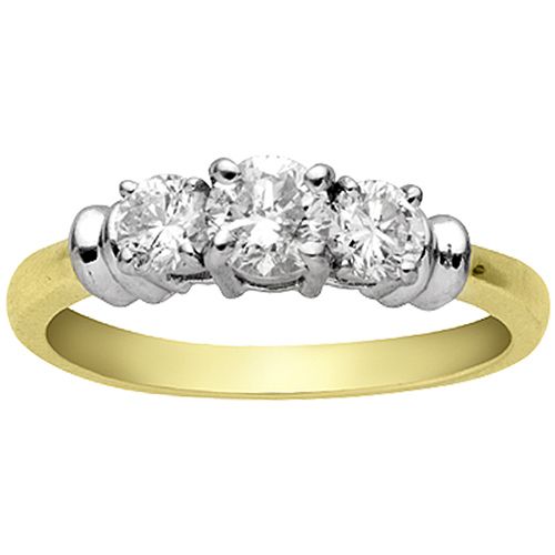 1/2 cttw Three Stone Diamond 14K Yellow Gold Ring