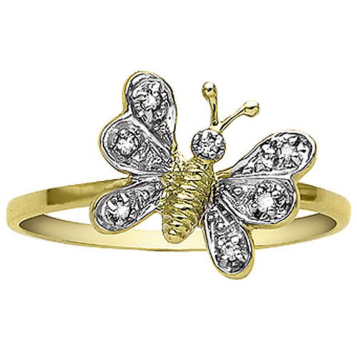 Butterfly Diamond Accent Ring