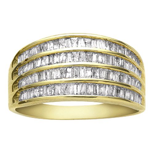 1 cttw Four Row Baguette Diamond Band