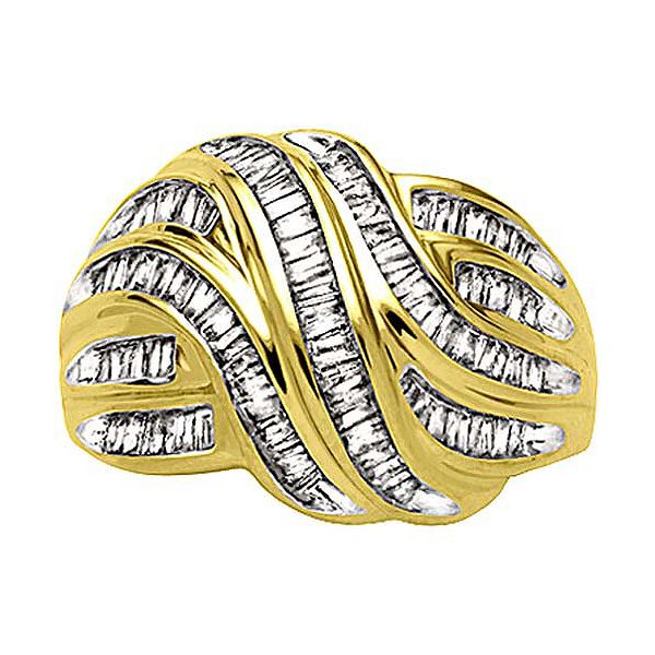 1 Cttw Baguette Diamond Swirl Ring 10k 104661