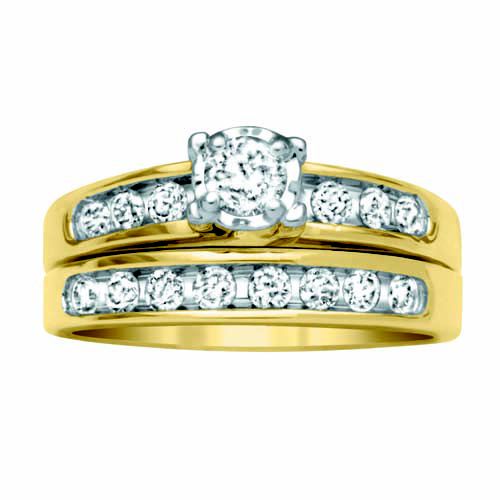 3 4 cttw Round Diamond Channel Bridal Set 10K Sold by Kmart