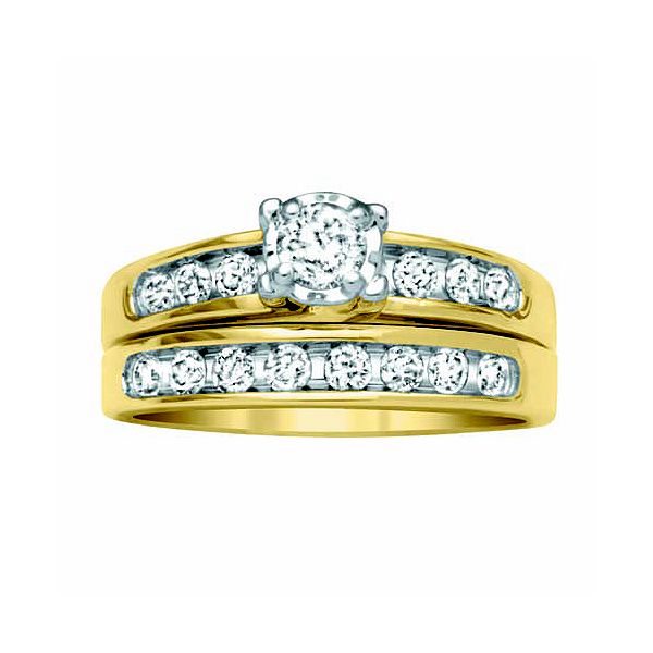 3/4 Cttw Round Diamond Channel Bridal Set, 10k 114714