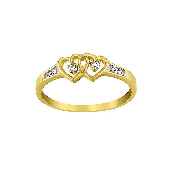 1/1 ct. Tw. Double Heart With Diamond Accents Promise Ring, 10k