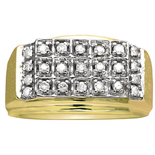 Mens 1/2 cttw Diamond Ring 10K Yellow Gold