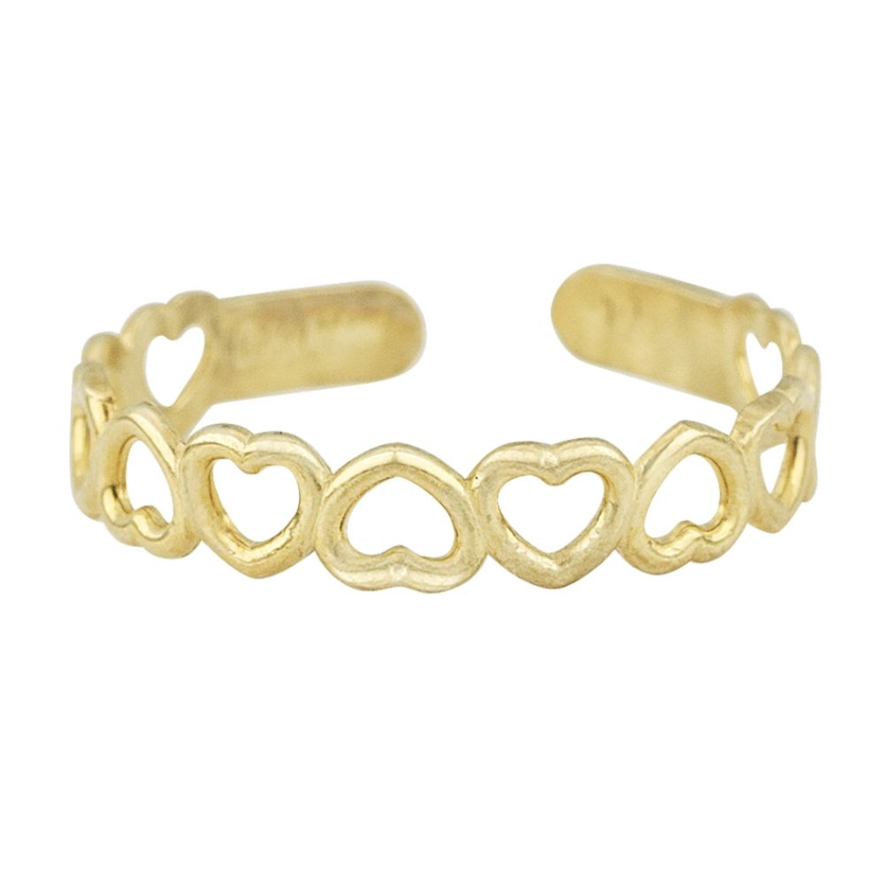 10K Yellow Gold Open Heart Toe Ring