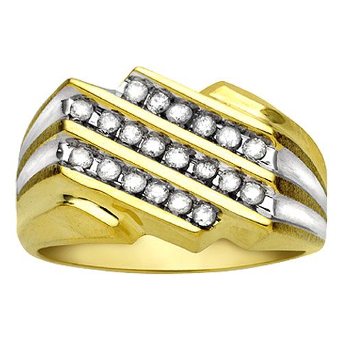 10k Gold Men's Diamond Accent Lord's Prayer Cross Ring