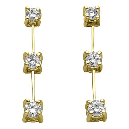 1/2ct tw Three Stone Earrings 14K
