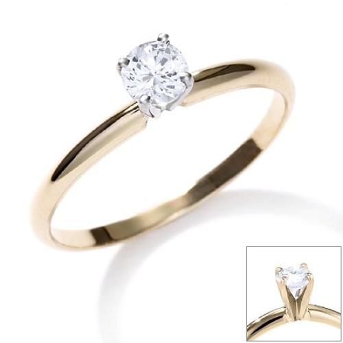 1/4 cttw Round Diamond Solitaire Ring 14K