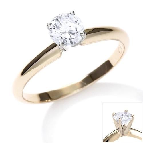 1/2 cttw Round Diamond Solitaire Ring 14K
