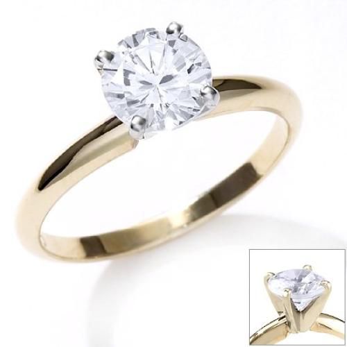 1 cttw Round Diamond Solitaire Ring 14K