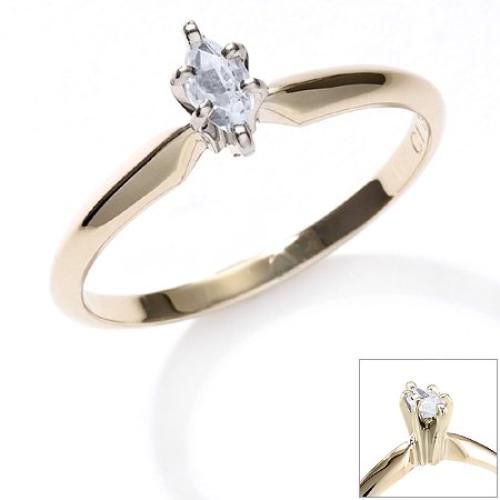 1/4 cttw Marquise Diamond Solitaire Ring 14K