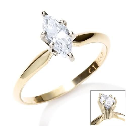 3/4 cttw Marquise Diamond Solitaire Ring 14K
