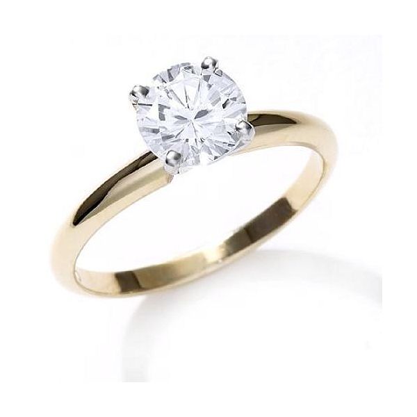 6.5mm Cubic Zirconia Round Solitaire Ring 104273