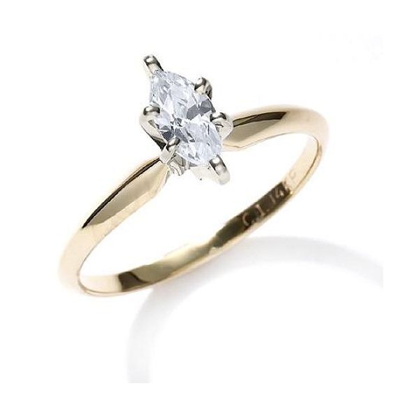 6 X 3mm Cubic Zirconia Marquise Solitaire Ring 104274