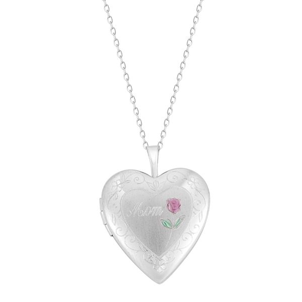 20mm"mom" Sterling Silver Heart Locket 2557781