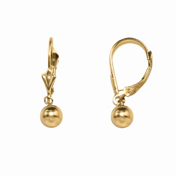 6mmball On Leverback Earrings 10k Yellow Gold. 80635511
