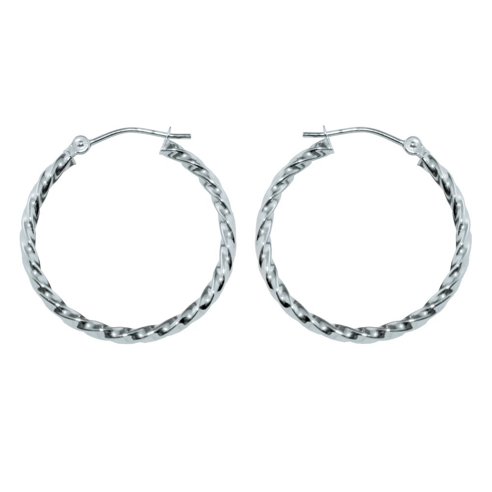 Square Twist 1.8 X ²5MM Hoop Earrings 10K White Gold at Kmart.com