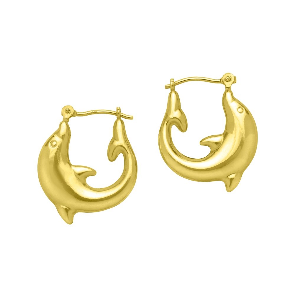 Dolphin Hoop Earrings 10K Yellow Gold. at Sears.com