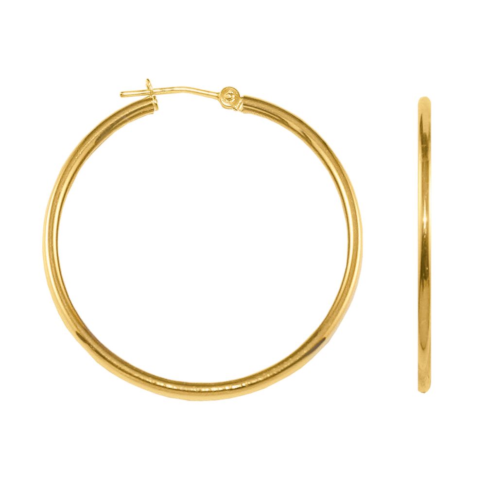 ² X 60MM  Polished Round Earrings 10K Yellow Gold. at Sears.com
