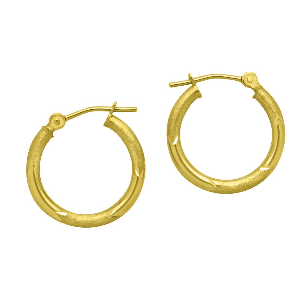 ²X16MM Round Diamond Cut Florentine Earrings 10K Yellow Gold. at Kmart.com
