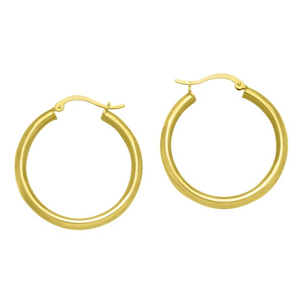 2x25mmpolished Round Earrings 10k Yellow Gold. 80173111