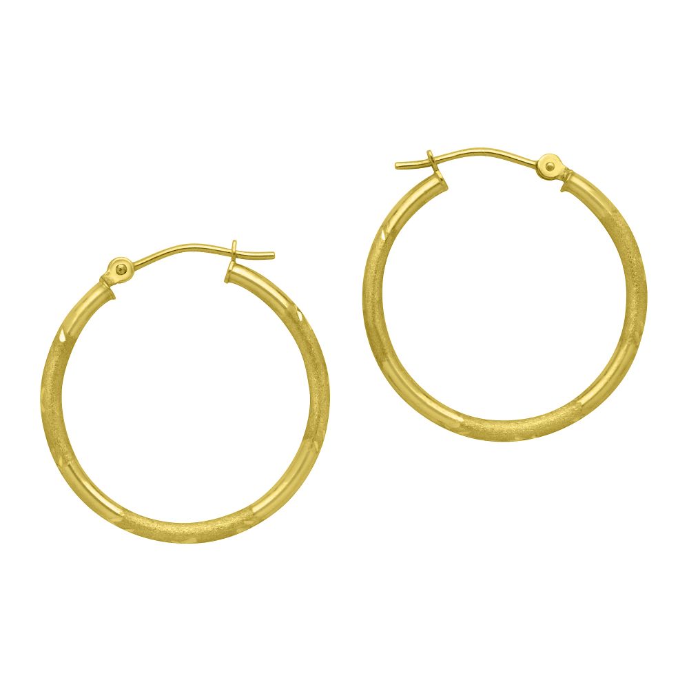 2x25MM Round Diamond Cut Florentine Earrings 10K Yellow Gold. at Kmart.com