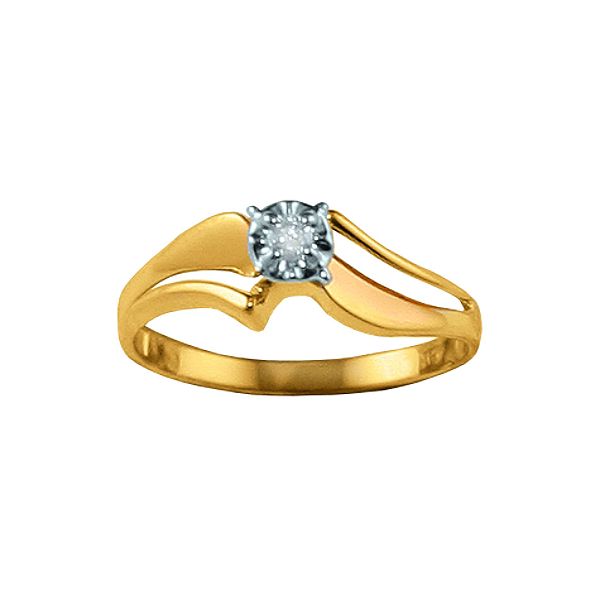 1/20 Cttw Diamond Solitaire Bypass Promise Ring 10k Yellow Gold.