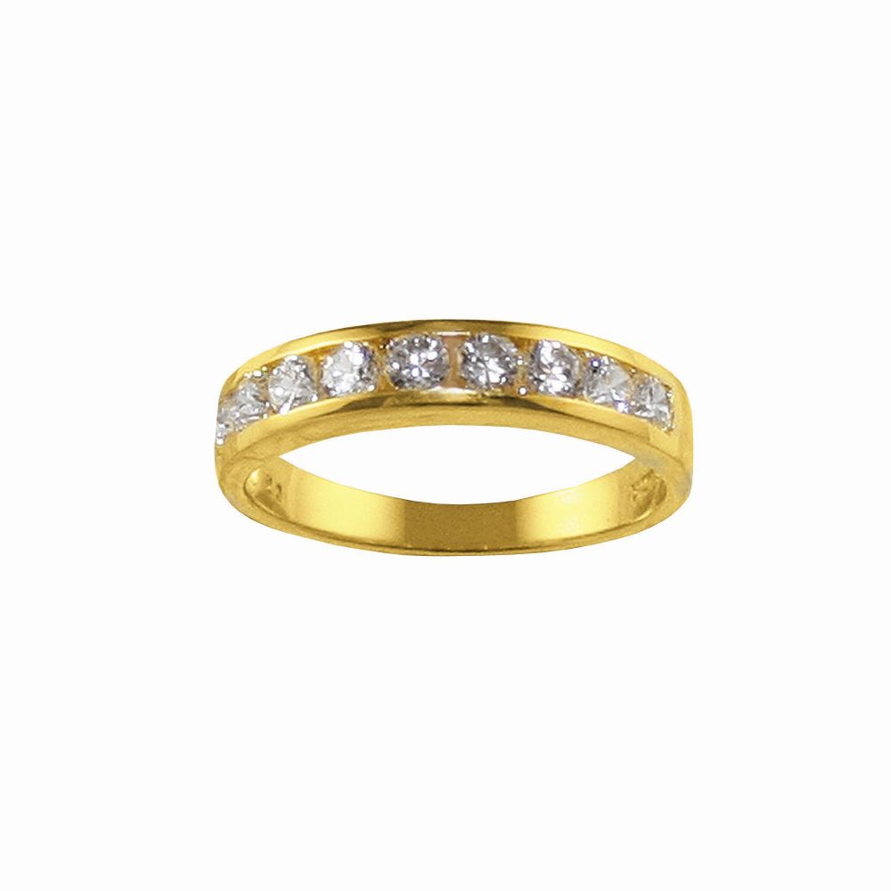 1/ct tw Cubic Zirconia 9-Stone Anniversary Band Ring 10K Yellow Gold