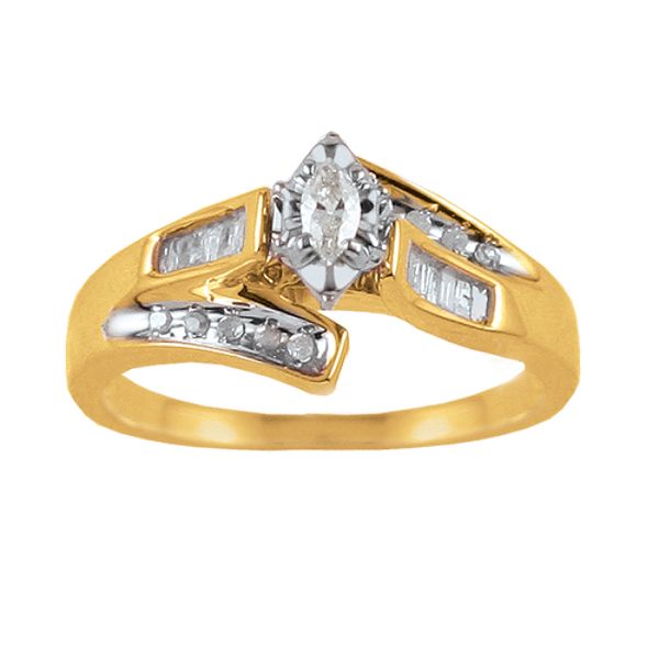 1/4cttw Diamond Ring In 10k Yellow Gold