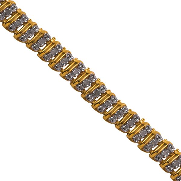 1/2 Cttw Diamond Bar 7 1/4in Bracelet In 18k Yellow Gold
